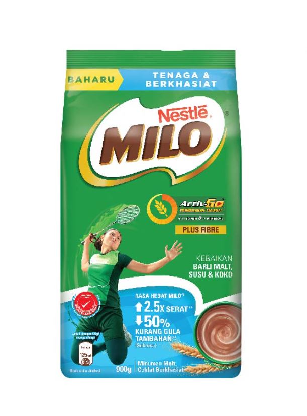 LamboPlace - Milo Activ-go Plus FIBRE Chocolate Malt Powder Soft Pack 900g